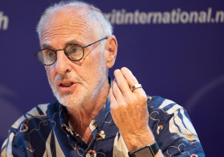 Australian euthanasia advocate Philip Nitschke attends a presentation by The Last Resort of the Sarco suicide machine, a 3D-printed capsule that gives the user the ultimate control over the timing of her/his death and that he created, in Zurich, Switzerland, July 17, 2024. REUTERS/Denis Balibouse