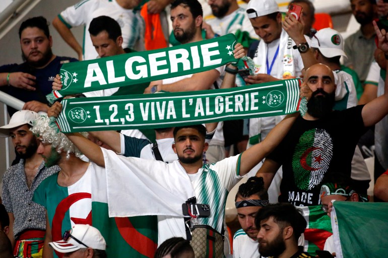 Soccer Football - Africa Cup of Nations - Group D - Mauritania v Algeria - Stade de la Paix, Bouake, Ivory Coast - January 23, 2024 Algeria fans inside the stadium before the match REUTERS/Luc Gnago