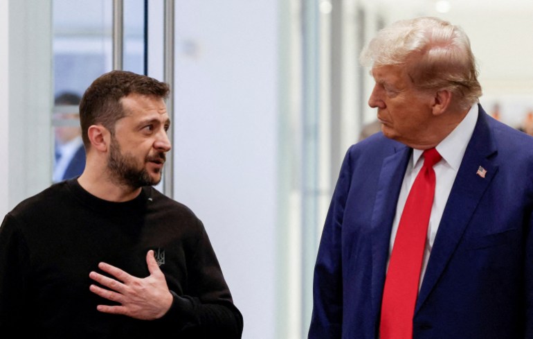 Volodymyr Zelenskyy and Donald Trump