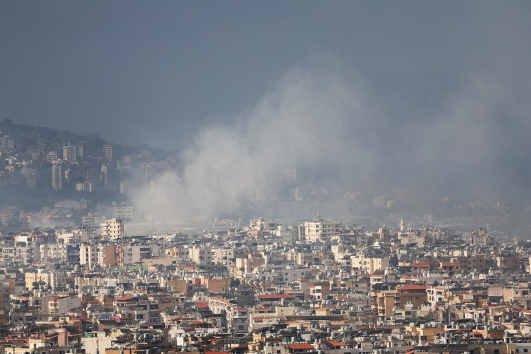 Smoke rises over Beirut