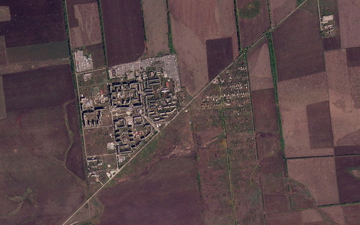 A satellite view of Vuhledar