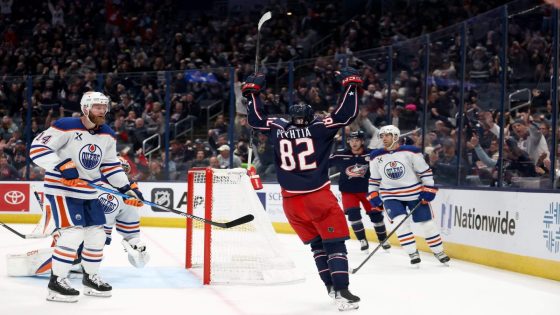 Mikael Pyyhtiä finally breaks through in Blue Jackets' 6-1 rout of Edmonton