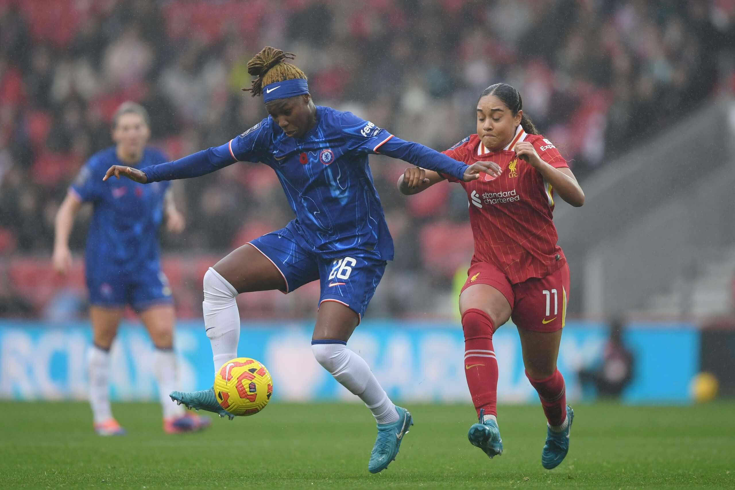 Buchanan suffered the injury in this month's WSL win at Liverpool (Harriet Lander - Chelsea FC/Chelsea FC via Getty Images)