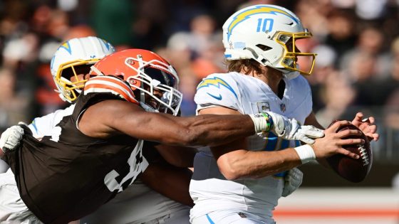 Jim Harbaugh says hits on QB Justin Herbert should have drawn more flags in past Chargers wins