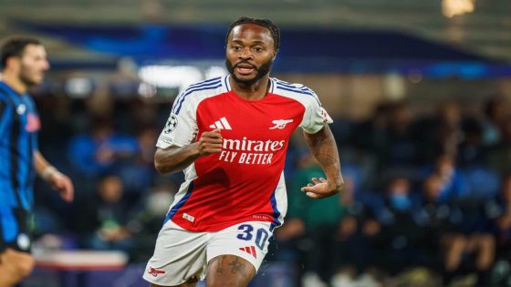 Arsenal's Raheem Sterling misses Crystal Palace game with injury