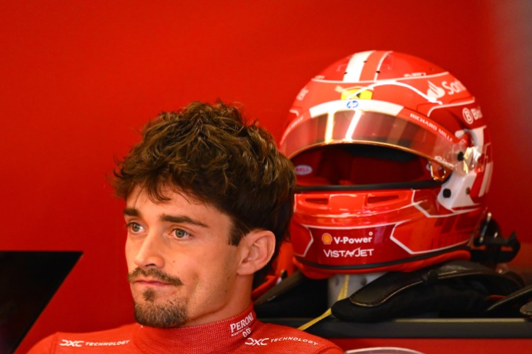 ABU DHABI, UNITED ARAB EMIRATES - DECEMBER 06: Charles Leclerc of Monaco and Ferrari looks on in the garage during practice ahead of the F1 Grand Prix of Abu Dhabi at Yas Marina Circuit on December 06, 2024 in Abu Dhabi, United Arab Emirates. (Photo by Clive Mason/Getty Images)