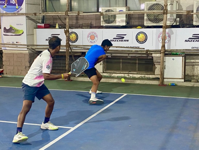 Pickleball players in Mumbai.